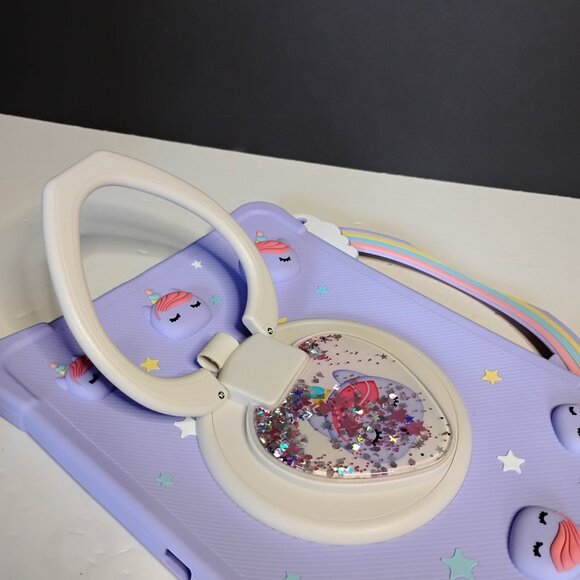 IPad 10.2 Silicone Cover Purple with Unicorns - Picture 4 of 16